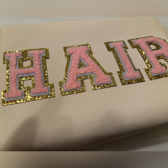 Patch HAIR Letter Cosmetic Toiletry Bag - Picture 2 of 3
